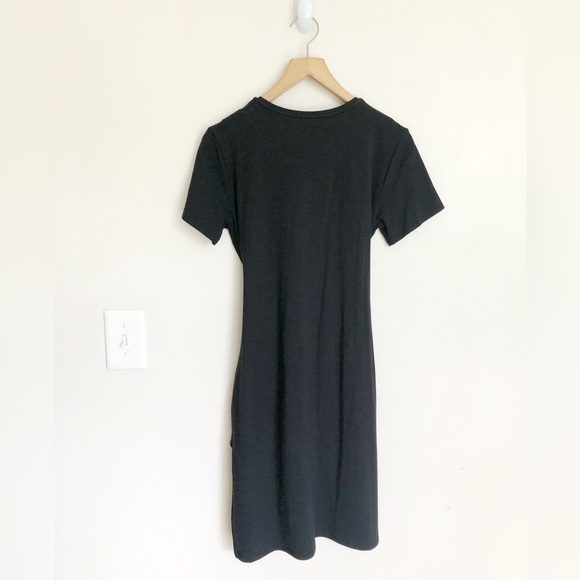 Theory Dakui Mini Knotted T-Shirt Dress in Black size M - Picture 5 of 7